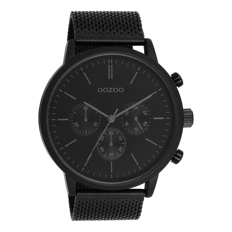 OOZOO Timepieces - C11204 - Herren - Edelstahl-Mesh-Armband - Schwarz