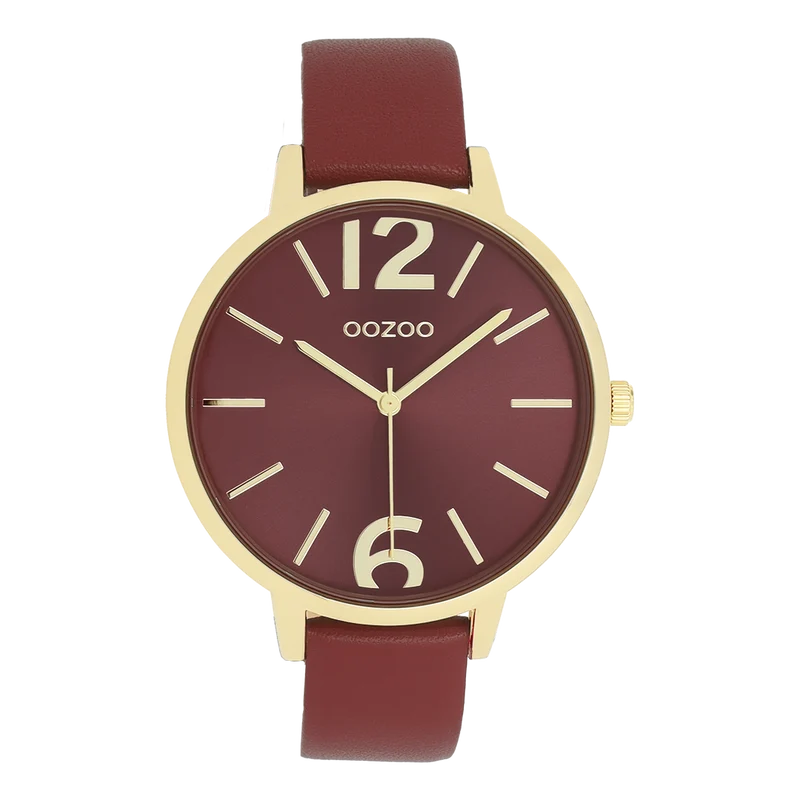 OOZOO Timepieces | Damenuhr Bordeaux/Gold 42mm | C11691