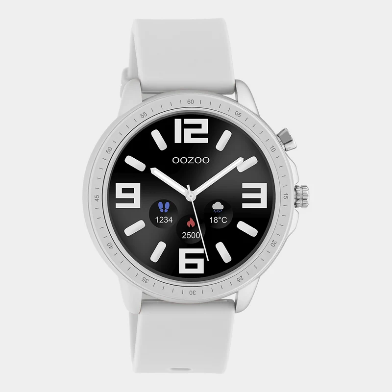 OOZOO Smartwatches - Unisex - Silikon-Armband - Steingrau/Silber Q00311