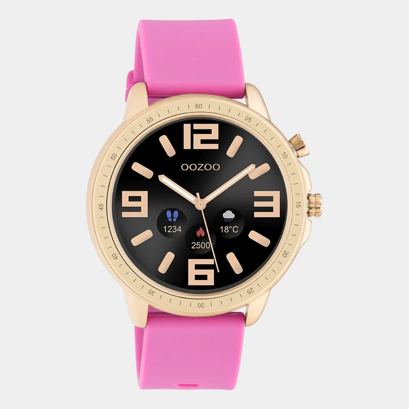 OOZOO Smartwatches - Unisex - Silikon-Armband - Pink/Roségold Q00325