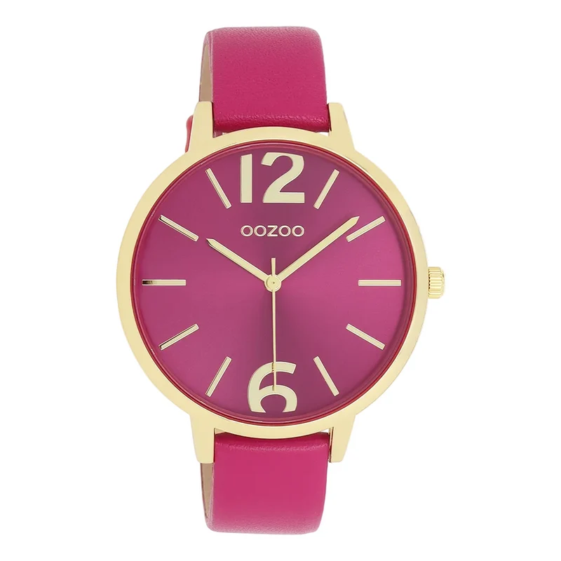 OOZOO Timepieces | Damenuhr Dunkel-Pink/Gold 42mm | C11689