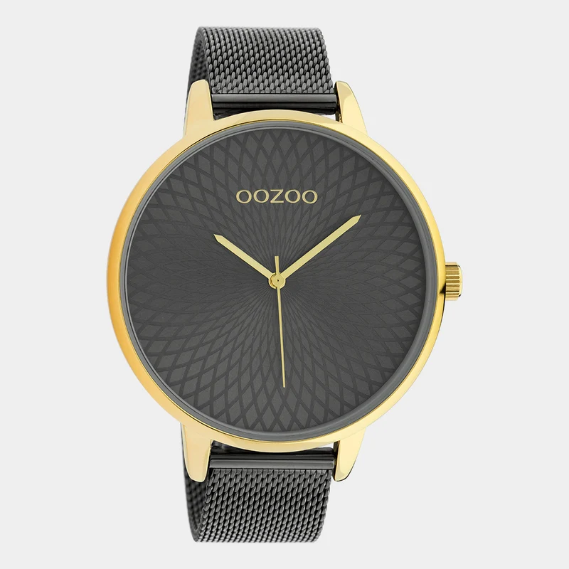OOZOO Timepieces - C10554- Damen - Edelstahl-Mesh-Armband - Titan/Gold